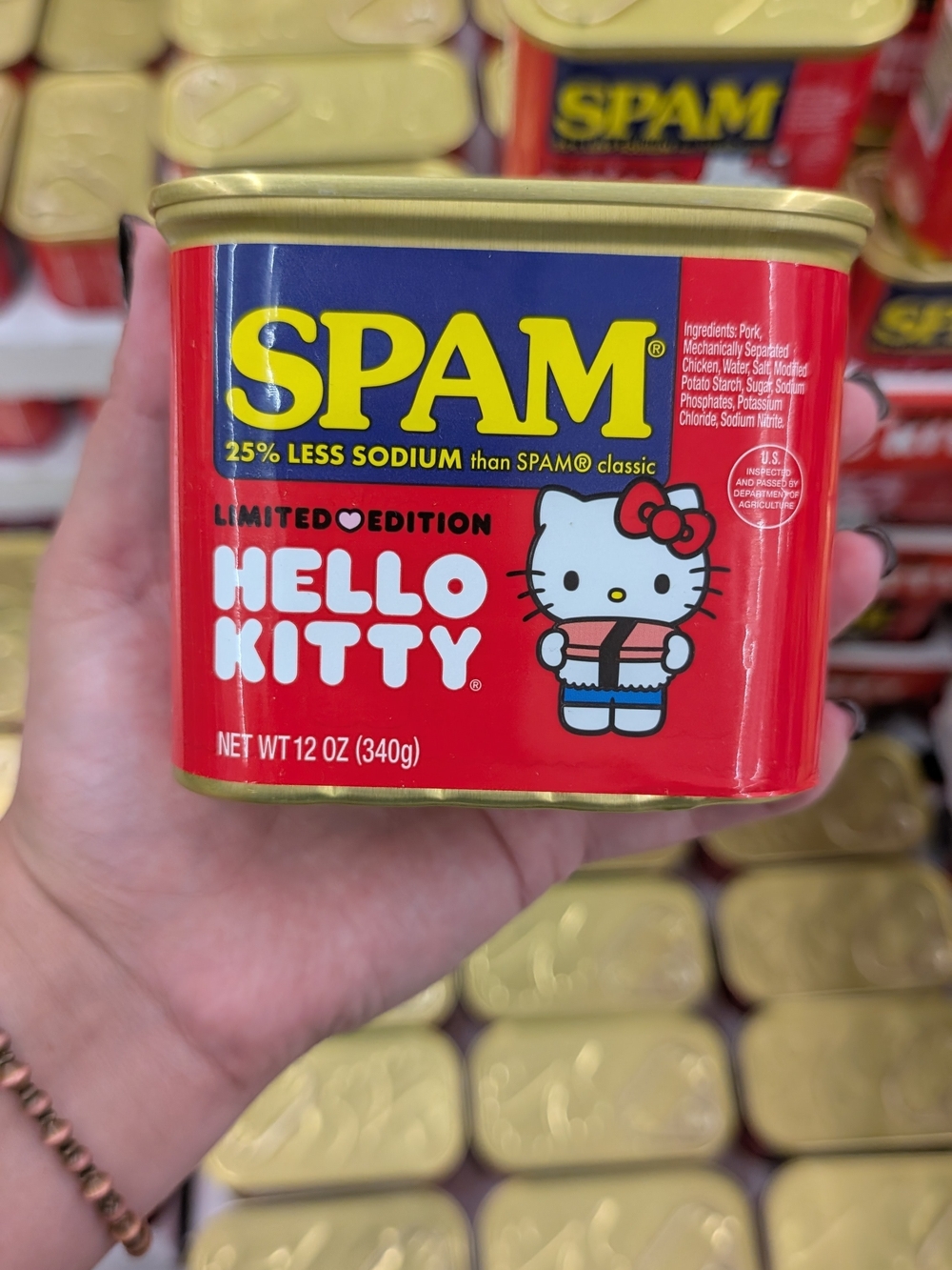 SPAM Hello Kitty Limited Edition SPAM Less Sodium Musubi Limited Edition 12 oz